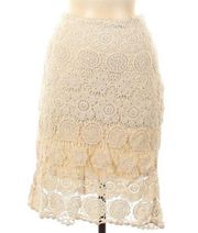 Solitaire crochet pencil skirt Ivory white size large