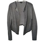 Black & White Express Knit Sweater Cardigan Stripe Design Women’s Size Medium!