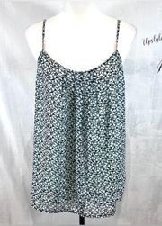 Loft Ann Taylor  Sage green abstract print cami tank size medium