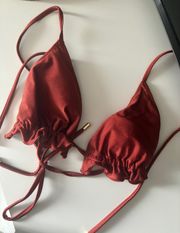 Red Shimmer Bikini Top