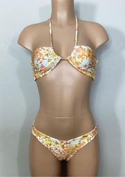 New. L*SPACE floral teeny bikini set. XS- bottom/S-top. $178