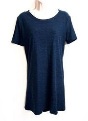 Kyodan Outdoor Scoop Neck Short Sleeve T Shirt Mini Dress Blue Pullover M