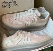 ALEXANDER MCQUEEN pink leather trim waves sneakers ✨