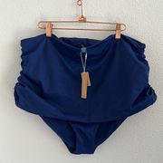 NWT Skims Foldover Bikini Bottom Midnight Ruched Sides Navy 3X