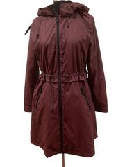 Bernado womens water resistant long Trench Rain jacket size S