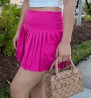 Hot pink Barbiecore preppy pleated skort