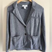 MAGASCHONI gray wool knit blazer jacket cardigan sweater with pockets