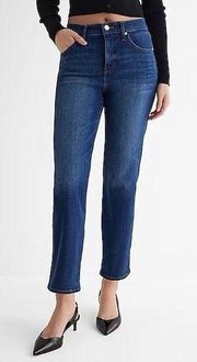 Express Slim Ankle Super High Rise Medium Wash Straight Ankle Jeans Sz 6