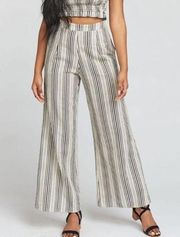 Show Me Your Mumu Beige & Black Striped Wide Leg Archie Pants