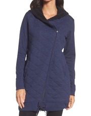 UGG Kayla Quilted Hoodie Fleeced Jacket Navy Blue Sz M