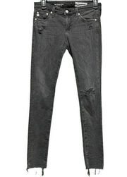 AG Adriano Goldschmied AGed Denim Size 25R Faded Gray Wash Super Skinny‎ Jeans