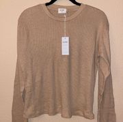 NEW!  Originals Thermal Long Sleeve Waffle Tee T-Shirt Size XS SAND