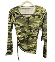 with Love camo side tie shirt size small