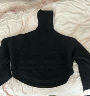 Black Turtleneck Knit Sweater