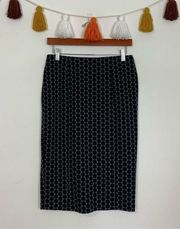 Elle Black White Dot Pencil Skirt Size Small