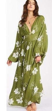 BILLABONG Night Bloom Floral Long Sleeve Maxi Dress Size XS