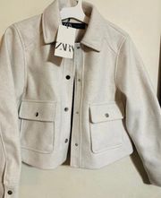 ZARA Cream Button Down Jacket