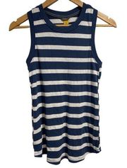 Eddie bauer tank top striped ribbed small blue &‎ white