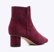 NEW Draper James Bethany Boots 9 Burgundy Block Heel Suede Leather Square Toe