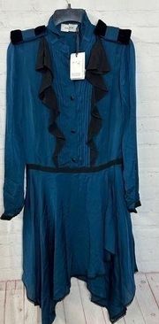 Coach 1941 pleated dress with velvet accents NWT