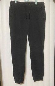 Urban Pipeline elastic waist denim black jeans, elastic ankle style, tie front,