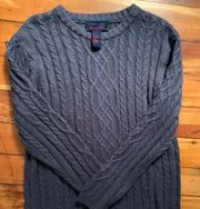 Denim & Co Knit Blue Sweater