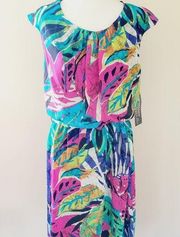 Signature Robbie Bee tropical abstract dress size