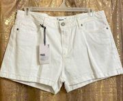 PAIGE Jimmy Jimmy optic white high rise jean shorts, size 14/32 NWT