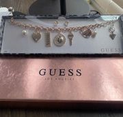 Guess Rose Gold Charm Bracelet & Earrings Set