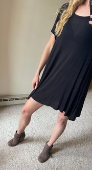 Black Cotton T-Shirt Dress