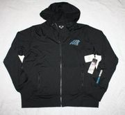 Women's Carolina Panthers Zip Jacket Hooded NFL Team Apparel Black 2XL