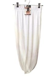 NAKED WARDROBE Mesh Midi Skirt in White NWT Sz Medium