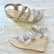 BC Footwear Snack Bar Snake Print Espadrille Wedge‎ Sandal | Size 9