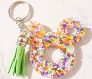 Multicolored Sprinkle Mickey Mouse Donut Keychain