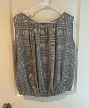 Milly Gray & White Sleeveless Blouse | Size S