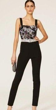 Rent the runway sz large bronx and banco anabelle sequin top black pant Jumpsuit