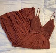 Copper Crochet Maxi Dress