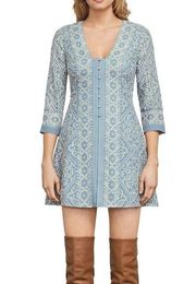 BCBGMaxAzria blue embroidered dress