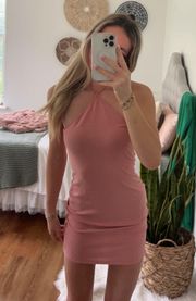 Pink Bodycon Halter Dress