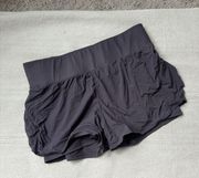 High Waisted Double lined Purple Running Shorts