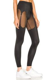 Adam Selman Sport Black Garter Belt Leggings