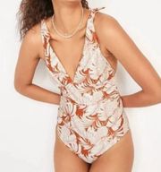 Hawaiian Print One Piece Swimsuit