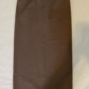 NWT Lafayette 148 NY 0/2 Midi Skirt Pencil Knit Stretch Jersey Gray Brown Wiggle