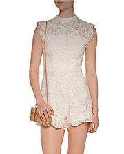 NWT Saint Lucia cutout corded white lace playsuit romper -S 