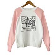 Sandro Graphic Print Miss Fabulous Cotton Two Tone Sweatshirt Size XS