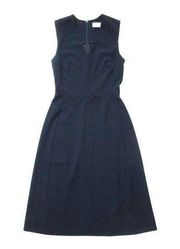 NWT MM. Lafleur Annie in Galaxy Blue V-neck Stretch Crepe Fit & Flare Dress 0P