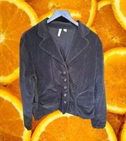 St.‎ Johns Bay Black Corduroy Button Up Blazer with Real Pockets Size Medium