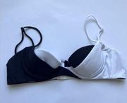 LAQUAN SMITH Two-Tone  Swimsuit top black and white size XS