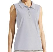 IZOD Sleeveless Heather Gray Ladies Polo Golf Shirt Top Snap Buttons, Size S