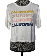 *SALE*  California Cream Graphic Cropped Tee Size Medium NWT